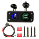 12-24V Dual USB Charger Socket Waterproof Power Outlet Fast Charge with Fuse