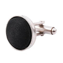 1Pair Mens Dress Round Cloth Cufflinks For Business Shirt Wedding Party BlacR7E7