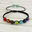 7 Chakra Healing Balance Braided Beaded Bracelet Yoga Lava Reiki Prayer StoB TE