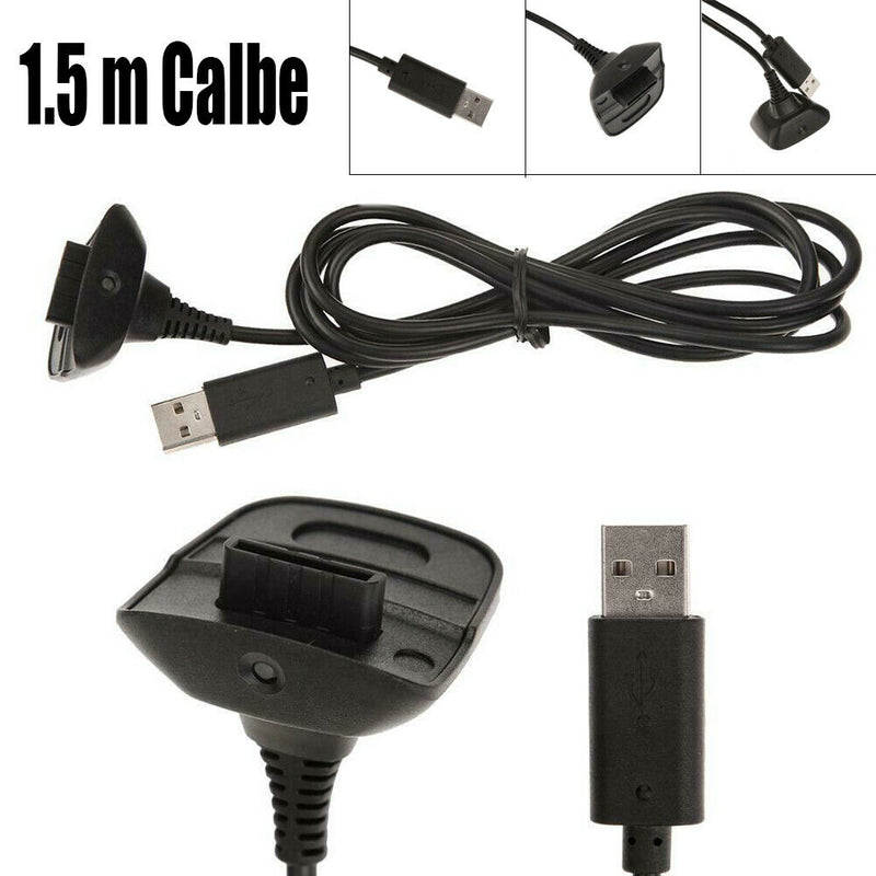 1.5m USB Charging Cable Wireless Game Controller Gamepad Joystick For Xbox 360