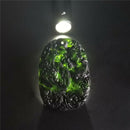 Natural Chinese Black Green Jade Dragon Phoenix Necklace Pendant Lucky Amulet