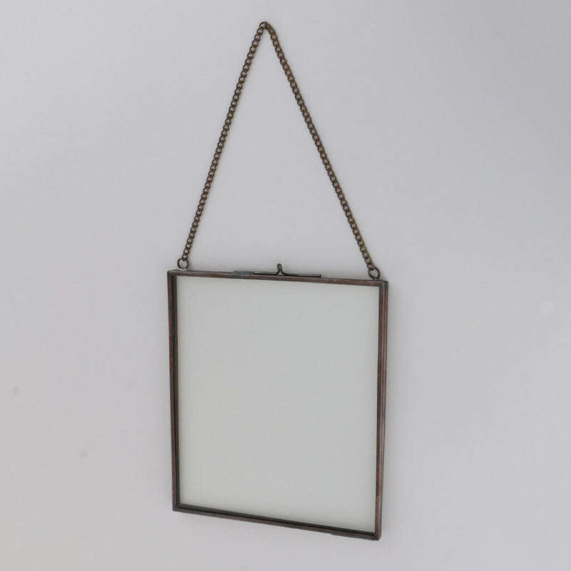 2 Sided Hanging Glass Display Frame for Photo Picture Specimen 14x16cm