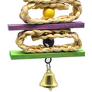 Hanging Cage Bite Swing Climb Parrot Bird Toys Useful Wooden Grass Chewing Bite