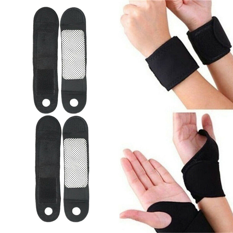 4pcs Self Heating Wrist Brace Compression Magnetic Hand Support Band Belts