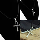 1x Round Leather Necklace Egyptian Ankh Cross Charms Pendant Nice
