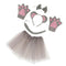 Girls Animal Costume Mouse Headband Tails Bow Tie Gloves Skirt Fancy Dress