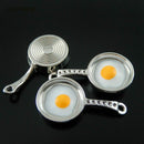 5PCs Charms Alloy Retro Frying pan with Eggs Jewelry Making Pendant Charm A L6W9