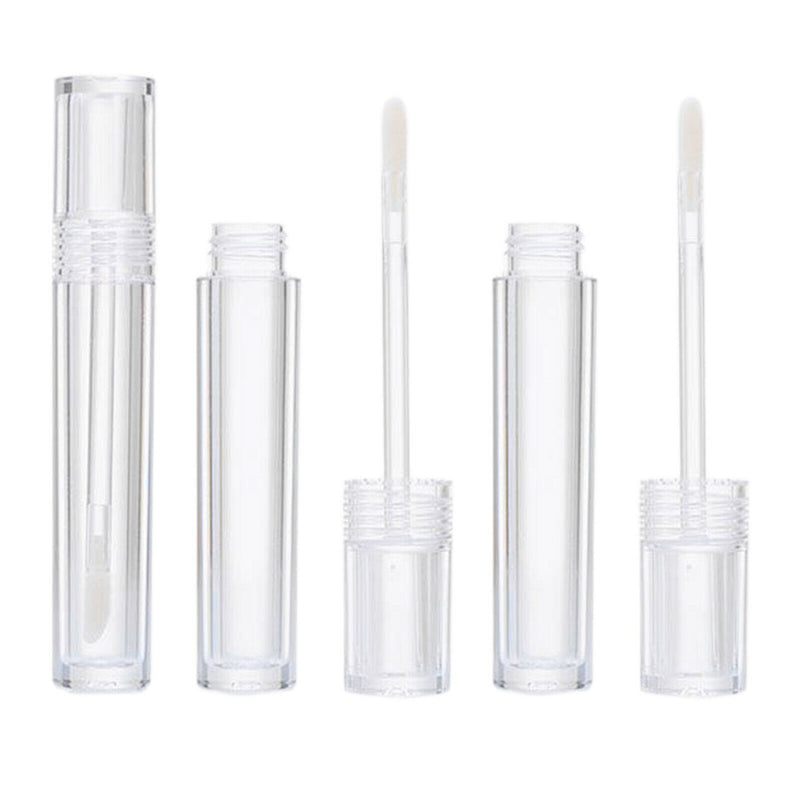3Pc 5ml Empty Clear Lip Gloss Tube Container Bottle w/Brush Lip Wand