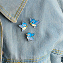 3PCS/Set Enamel Blue Bird Brooch Bin Animal Pin Jacket Shirt Badge Jewelry SP