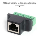 2pcs RJ45 Male + Female Plug to 8 Pin AV Terminal Screw Adapter for CCTV