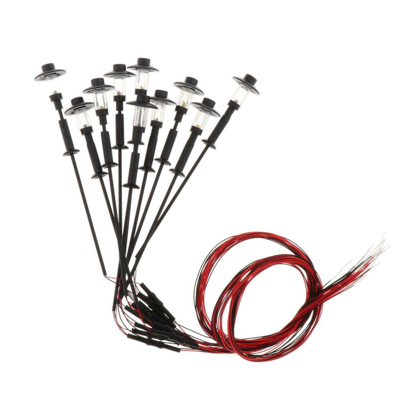 Set of 10 12V  Street Lights Railway Train Lamp Post HO TT N 1:100-1:150