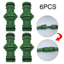 6pcs Tube Garden Watering Hose Connector Fitting Extender Pipe Joint Double Male