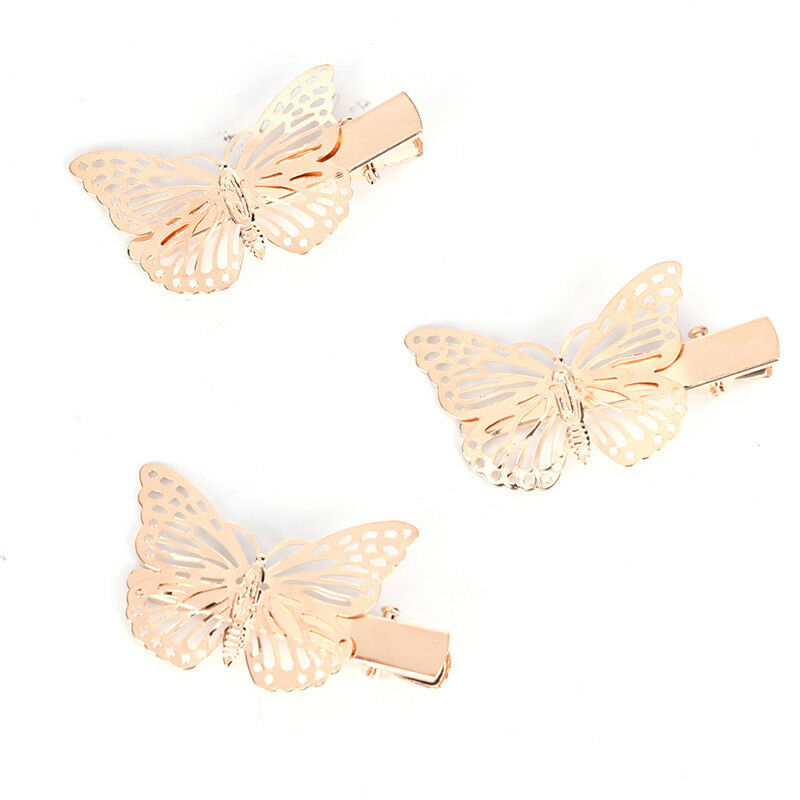 1X Women Shiny Golden Butterfly Hair Clip Headband Hair Accessories Headpiece  Z