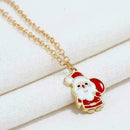 Merry Christmas Necklace Pendant Santa Claus Elk Set Party Gift Happy