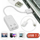 USB2.0 To 3.5mm Mic/Headphone Jack External 7.1 Channel Audio Sound Card Adapter