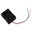 15cm Leads Dual Layers Black Plastic 6 x 1.5V AA Battery Case Holder U9Q1