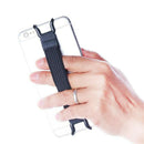 PC Black Mobile Phone Holder Elastic Strap Metal Bracket One Hand Operation Gift