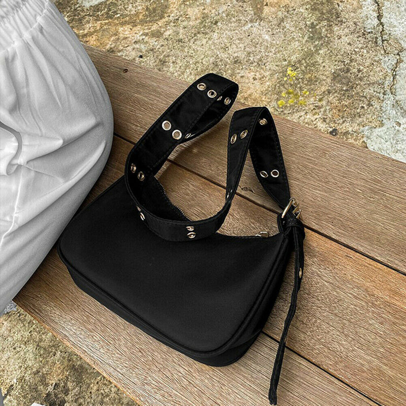 Women Nylon Shoulder Bag Street Zipper Purses Messenger Underarm Handbags