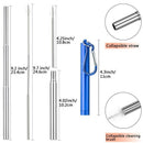 4 Pieces Portable Collapsible Reusable Straws Telescopic Metal Straws Foldi