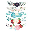 Set of 10 Flower Iron On Heat Transfers Patches for Clothing DIY Stripe Applique