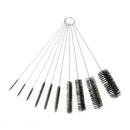 10pcs Coffee Machine Cleaning Brushes Stainless Steel Nylon Tube Brush Set