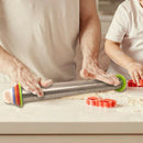 Adjustable Stainless Steel Rolling Pin with 4 Thickness Rings for Baking 17 inch
