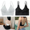 2 Pcs Women's V Neck Padded Bralette Seamless Comfort Bra Crop Top Sport Bra