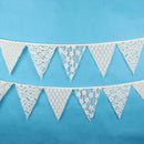 12 Flags 3.2m Lace Flowers Pennant Flags Bunting Wedding Party Decor Banner
