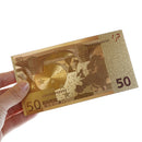 7pcs/set Euro banknote goldfoil paper money crafts collection banknote currencyME