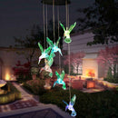 Solar LED Hummingbird Wind Chime Light Outdoor Color Changing Hanging Lamp