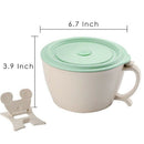 Microwave Noodle Bowls with Lid-40 OZ Large Wheat Straw Soup Mug with Phone