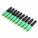 10pcs Ftth Embedded Quick Connector SC/APC Green Plastic Fiber Optic Connec