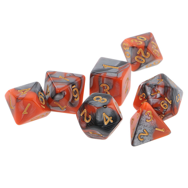 2 Set/ 14pcs 1.6cm/0.62'' Polyhedral Dice D12 D10 D8 D6 D4 TRPG Accessories