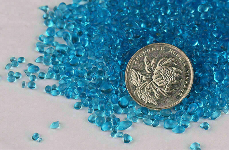 Bag of Aquarium Glass Mini Stones Fish Tank Gravel Sand Decoration Rock_Blu E8Q5