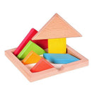 Colorful Wooden Tangram for Kids Seven Geometric Shapes Pieces Puzzle Educa