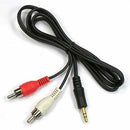 3.5mm Mini Plug Jack 2 RCA Stereo Male Phono Audio Speaker Sound Splitter Cable.