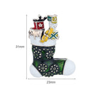 Creative Christmas Stocking Jacket Brooches Backpack Badges Unisex Jewelry Gifts