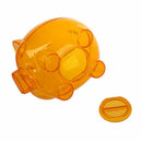 Plastic Piggy Bank Coin Money Cash Saver Savings Safe Box Clear Orange Z8M9