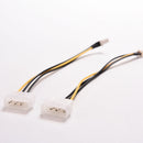 4X 4-Pin Molex/IDE to 3-Pin CPU/Case Fan Power Connector Cable Adapters 20cm OZ