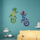 2pcs Iron Art Living Room Wall Decor Outdoor Garden Home Metal Gecko Bedroom