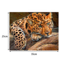 35x25cm 5D Diamond Leopard Painting DIY Cross Stitch Needlework Craft Decor