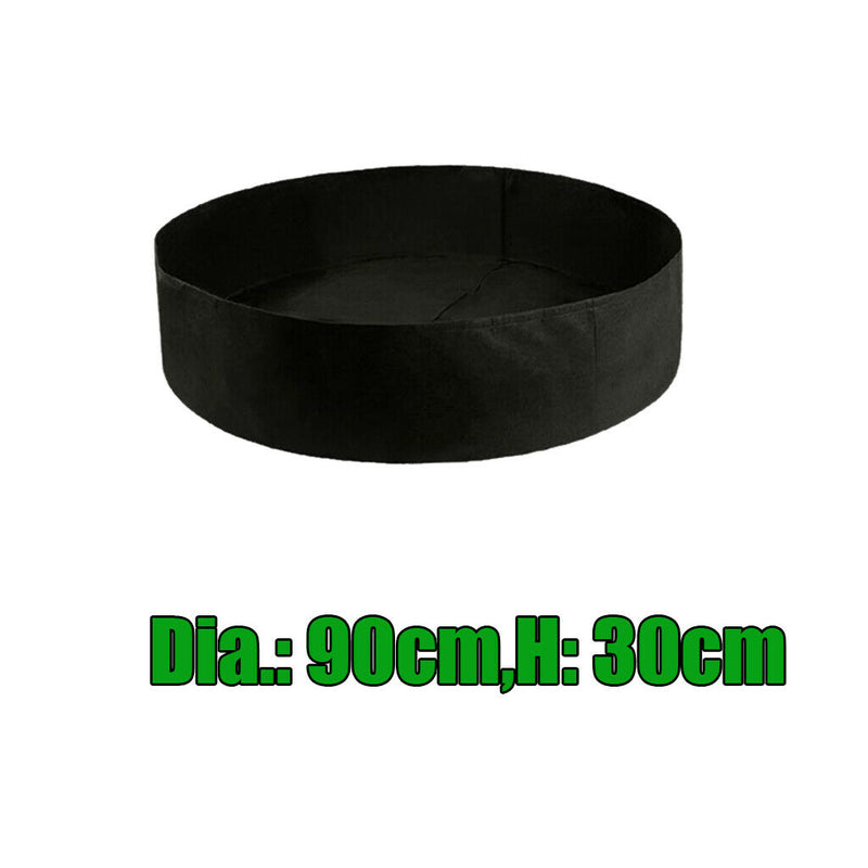 3Pcs 90x30cm Round Raised Garden Bed Planting Grow Bags Container BREATHABLE