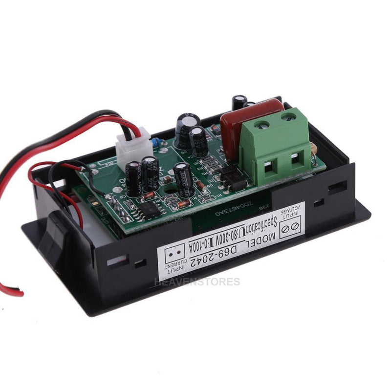 Digital AC 300V 100A LCD Dual Panel Volt Amp Combo Meter +CT 110V 220V 240V hv2n