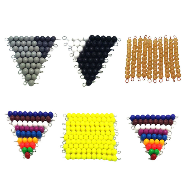 Montessori Teaching Material - 20Pcs 10 Beads Bars with 4 Set of 1-9 Beads Bar,