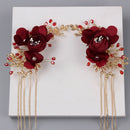 Flower Long Tassel Hairpin Hair Clip Bridal Wedding Headdress Accessory Deluxe