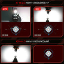 6000K White 4-Side H11 LED Headlight H8 H9 Kits 2800W 380000LM Bulbs Power