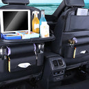 Leather car seat back travel multi-pocket folding storage bag organizer holde Kw