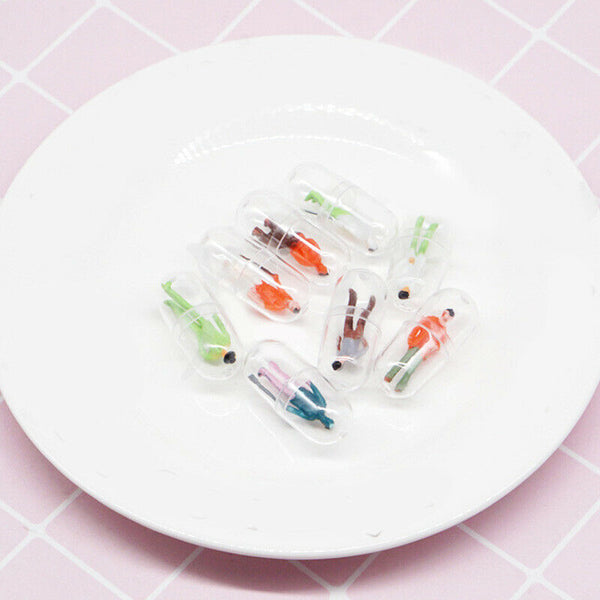 10Pcs/Lot Transparent Capsule Shell Plastic Pill Container Pill Cases Bottl R2L1