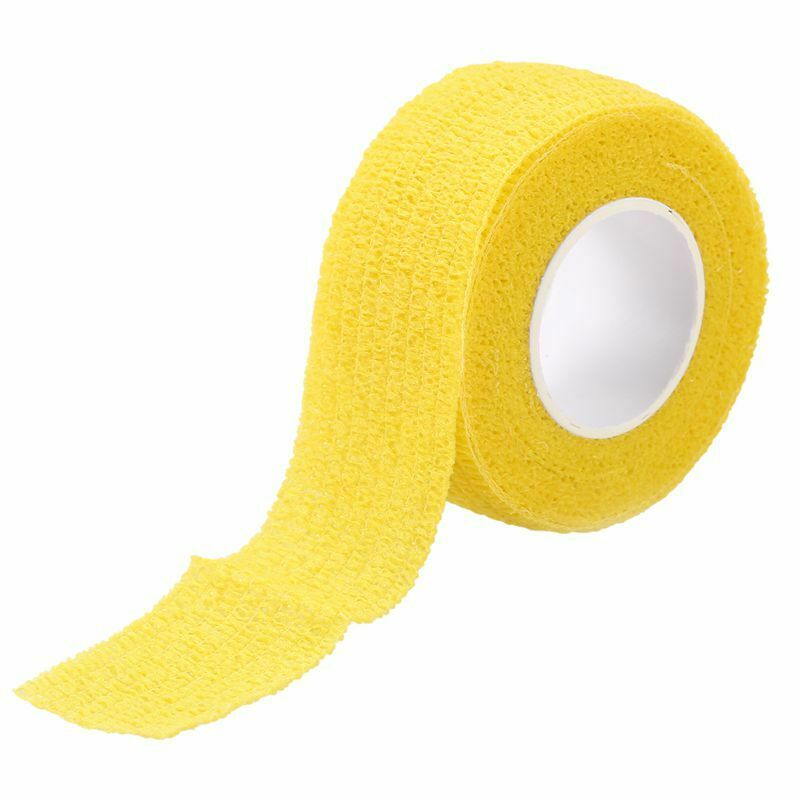6 PCS First Aid Medical Self-Adhesive Elastic Bandage Tape (Yellow, 2.5cm) R4E5