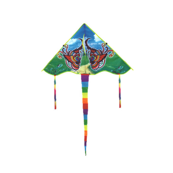 1PC 80cm Butterfly Printed Long Tail Kite Children Outdoor Garden Fun Toys  L Pg